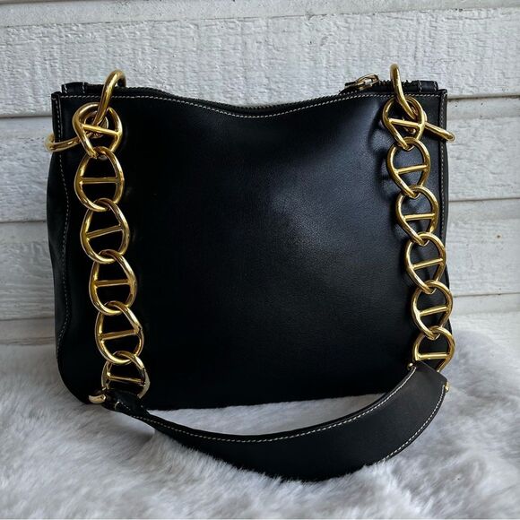 PRADA Black Leather Gold Hobo Baguette Re Edition Galleria Shoulder Bag - Picture 7 of 16